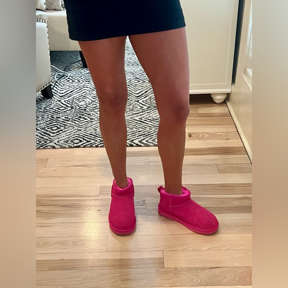 UGGS - Hot Pink Ultra Mini Boots. Size 6!